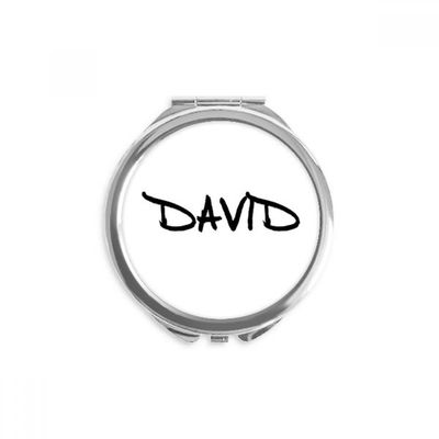 Special Handwriting English Name DAVID Hand Compact Mirror Round Portable Pocket Glass