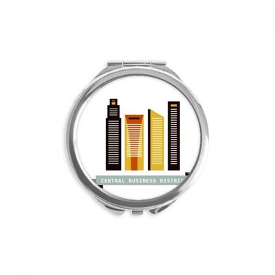 Singapore Central Business District Hand Compact Mirror Round Portable Pocket Glass