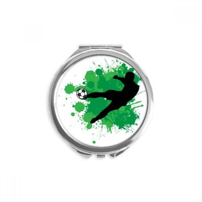 Penalty kick Soccer Football Sports Hand Compact Mirror Round Portable Pocket Glass