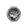 Line Drawing Fish Wave Pattern Hand Compact Mirror Round Portable Pocket Glass view 1