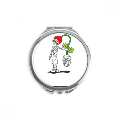 Halloween Decapitated Ghost Horus Hand Compact Mirror Round Portable Pocket Glass
