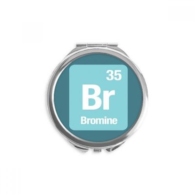Br Brone Checal Element Science Hand Compact Mirror Round Portable Pocket Glass