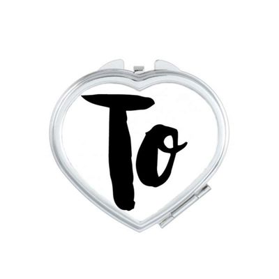 To Stylish Quote Handwrite Style Mirror Heart Portable Hand Pocket Makeup