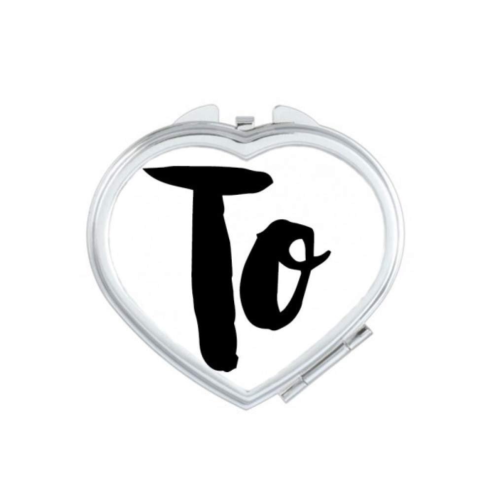 To Stylish Quote Handwrite Style Mirror Heart Portable Hand Pocket Makeup