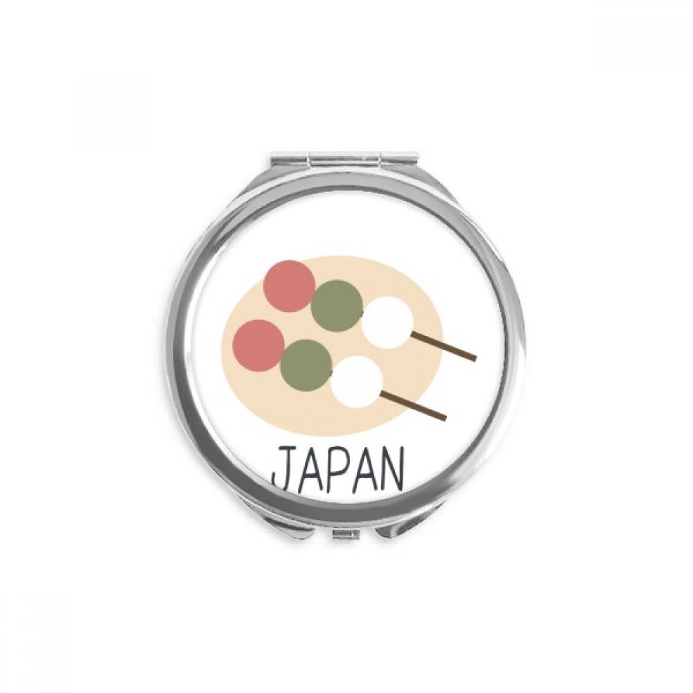 Traditional Japanese local snack ball Hand Compact Mirror Round Portable Pocket Glass
