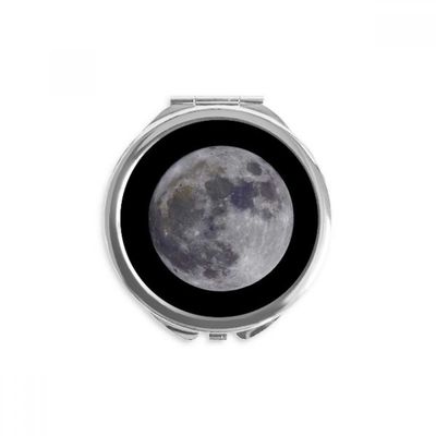 Big Moon Dark Night Sky Hand Compact Mirror Round Portable Pocket Glass