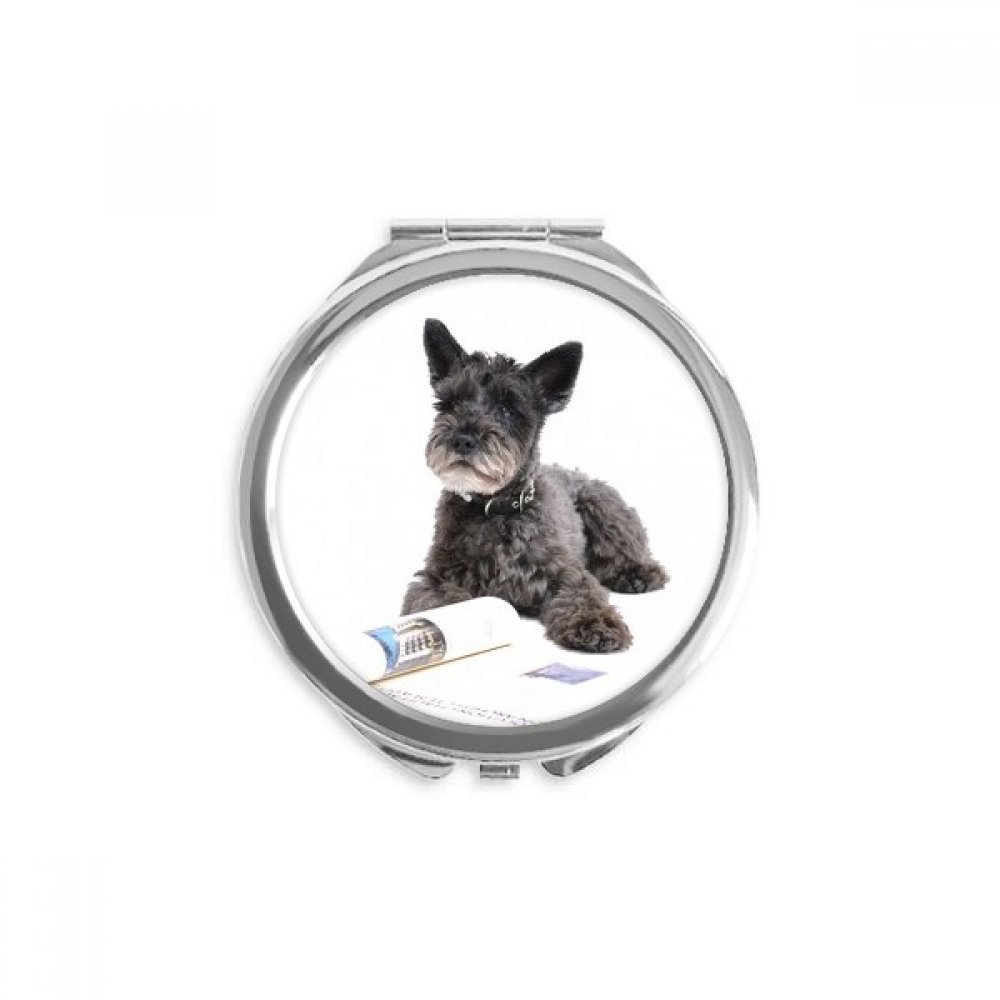 Dog Pet Animal Photography Pictures Hand Compact Mirror Round Portable Pocket Glass