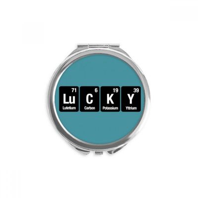 Lucky Checal Element Science Hand Compact Mirror Round Portable Pocket Glass
