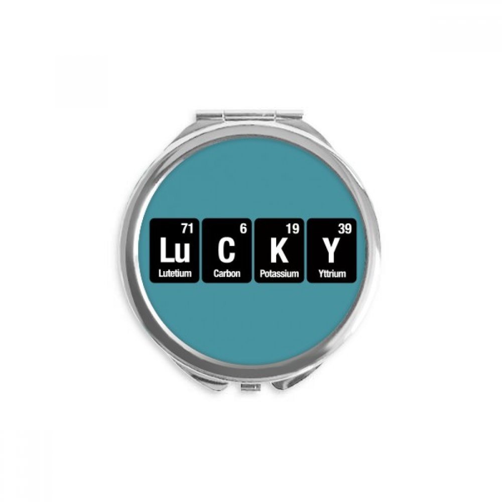 Lucky Checal Element Science Hand Compact Mirror Round Portable Pocket Glass