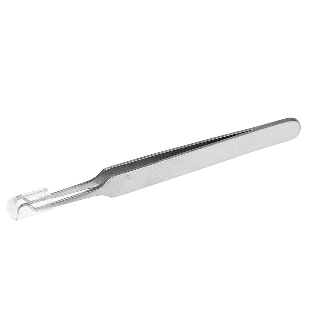 Blackhead Extractor Tweezer, 3.4in Stainless Steel Curved Hook Oblique Straight Clip Tweezer for Remove Comedones Whitehead Acne(#1)