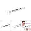 Blackhead Extractor Tweezer, 3.4in Stainless Steel Curved Hook Oblique Straight Clip Tweezer for Remove Comedones Whitehead Acne(#1) view 4