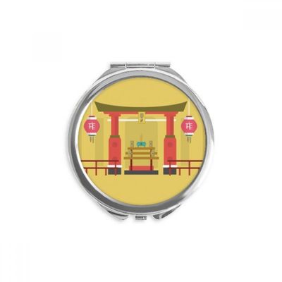 Lantern Memorial Gateway China Town Hand Compact Mirror Round Portable Pocket Glass