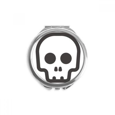 Wordless Black Skeleton Happy Hand Compact Mirror Round Portable Pocket Glass