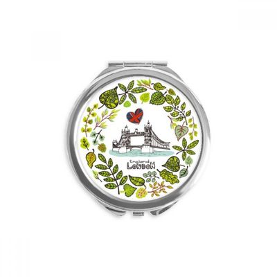 Tower Bridge London England Illustration Hand Compact Mirror Round Portable Pocket Glass
