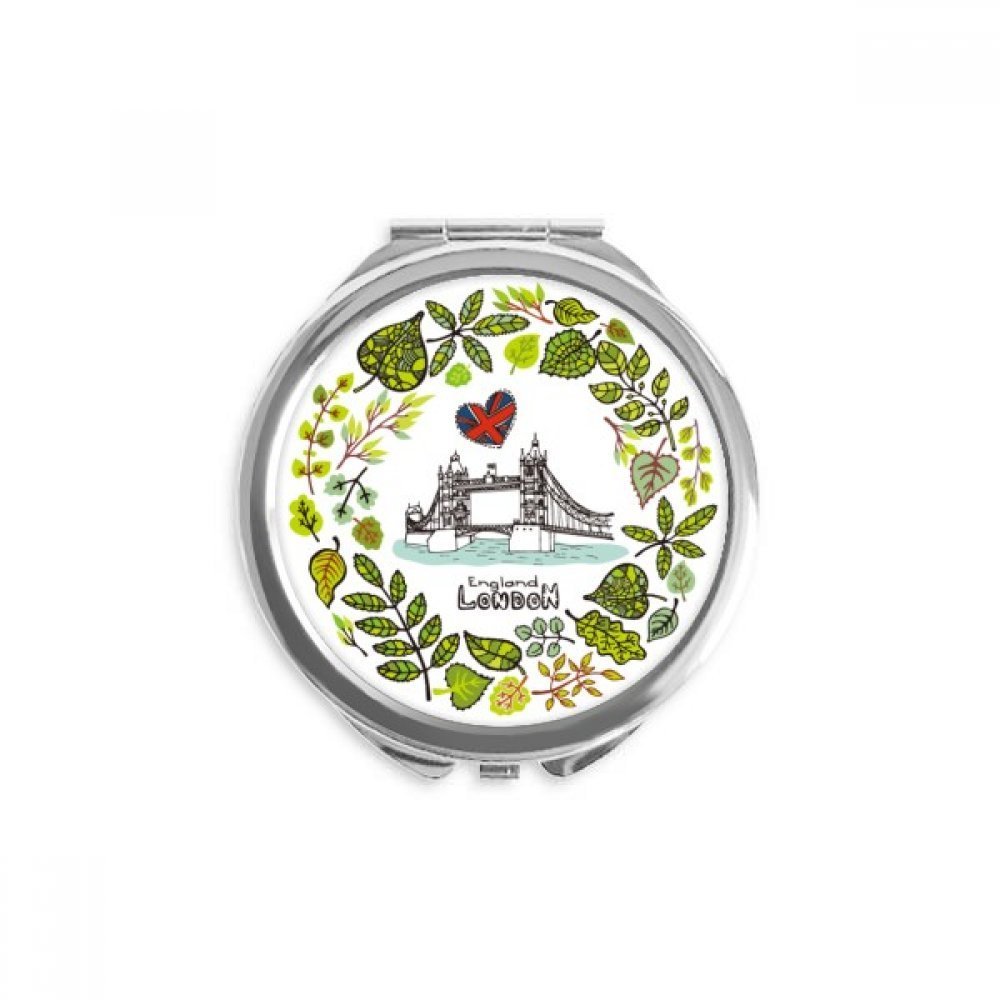Tower Bridge London England Illustration Hand Compact Mirror Round Portable Pocket Glass