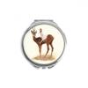 Girl Deer Animal Hand Compact Mirror Round Portable Pocket Glass view 1