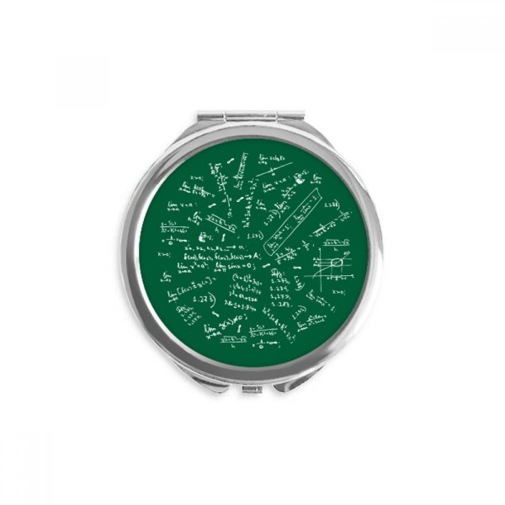 Seeking Lits Mathematical Formulas Hand Compact Mirror Round Portable Pocket Glass