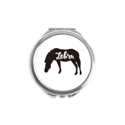 Pinto Black And White Animal Hand Compact Mirror Round Portable Pocket Glass