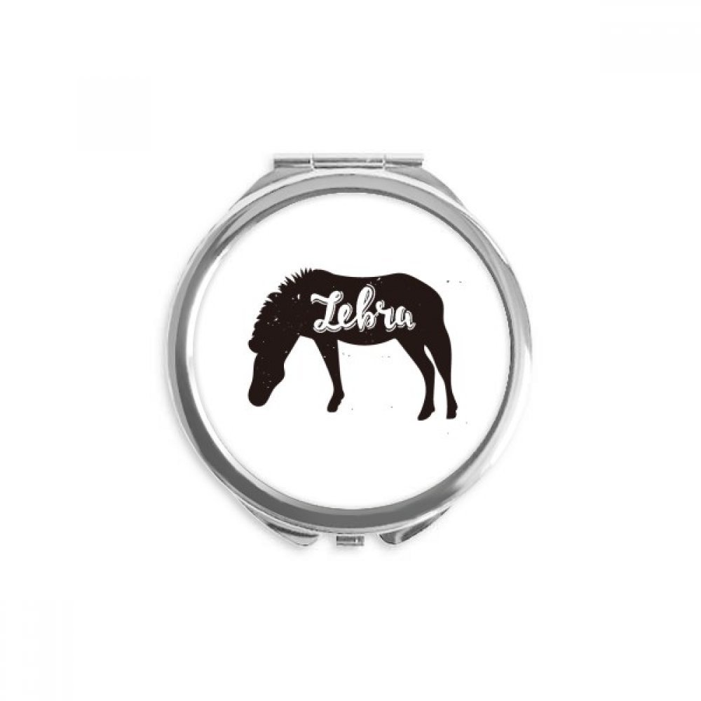 Pinto Black And White Animal Hand Compact Mirror Round Portable Pocket Glass