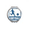 Blue Football Player Kick Football Hand Compact Mirror Round Portable Pocket Glass view 1