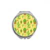 Cactus Potted Succulents Pattern Hand Compact Mirror Round Portable Pocket Glass view 1