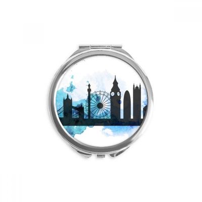 London Tower Bridge Outline England Hand Compact Mirror Round Portable Pocket Glass