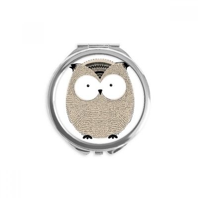 Simplicity Style Chubby Owl Hand Compact Mirror Round Portable Pocket Glass