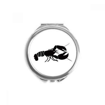 Shrimp Marine Life Black Illustration Hand Compact Mirror Round Portable Pocket Glass
