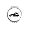Shrimp Marine Life Black Illustration Hand Compact Mirror Round Portable Pocket Glass view 1