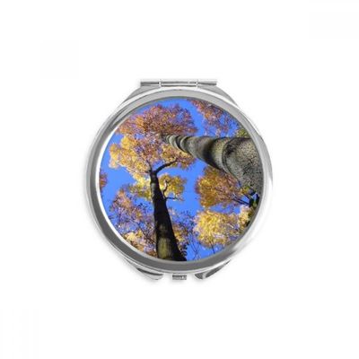 Red Leaves Science Nature Scenery Hand Compact Mirror Round Portable Pocket Glass