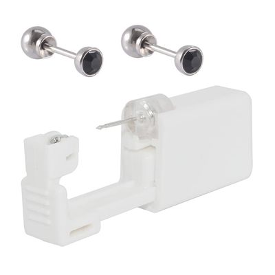 CHUANCI Pair Disposable Sterile Ear Piercing Unit Ear Cartilage Tragus Helix Piercing Gun NO Pain Piercer Tool Machine Choose Design (Pair 4mm Black Zircon)
