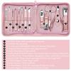FAMILIFE 13pcs Manicure Set With Rose Gold Professional Grooming Kit Pink Leather Travel Nail Case and 100% Stainless Steel Ingrown Toenail File and Lifter Double Sided with Storage Portable Case view 4