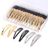60 Pcs Snap Hair Clips with Storage Box, 2 Inch No Slip Metal Hair Clips Barrettes for Styling, Hair Pins Accessories for Toddlers, Girls, Kids, Teens, Women(Gold, Silver, Black) view 1