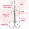ARSUK Small Scissors for Grooming Facial Hair Curved Blades, Travel Scissors for Cuticles, Eyebrows, Eyelashes, and Manicure, Beauty and Personal Care Tool for Men and Women, Stainless Steel Blades view 4