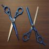 Hair Stylist Special Edition Mustache Hair Eyebrow and Beard Cutting Scissors Set Blue & Stainless Steel Scissor Kit view 1