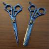 Hair Stylist Special Edition Mustache Hair Eyebrow and Beard Cutting Scissors Set Blue & Stainless Steel Scissor Kit view 2