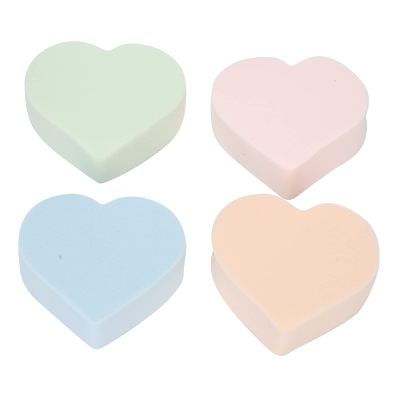 4Pcs Makeup Sponge, Soft Heart Shape Wet Dry Use Powder Blush Blender Sponge, Women's Makeup Wedge Sponge Blender to Make Up Tools Accessories