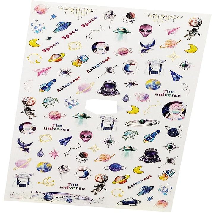Universe and Space Nail Art Stickers for Out of This World Manicure Fingernails