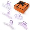 5 Pack Large Metal Hair Claw Clips - 4 Inch Nonslip Big Nonslip hair clamps ,Perfect Jaw hair clamps for Women and Thinner, Thick hair styling,Strong Hold Hair,Fashion Hair Accessories(Purple) view 1