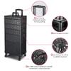 BYOOTIQUE 4in1 Rolling Makeup Case Aluminum Cosmetic Train Case Organizer with Mirror Extra Large Storage Trolley 360-degree Swivel Wheels view 4