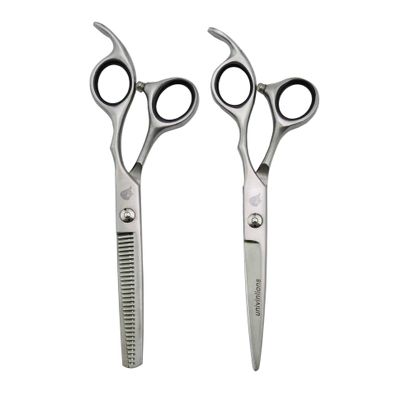 6.0 Inch Hairdressing Scissors Professional Hair Cutting Scissors Kit Serrated Blade Barber Accessories Styling Scisors Japanese Razor For Hair Hairdressing Product Barber Shop Shears