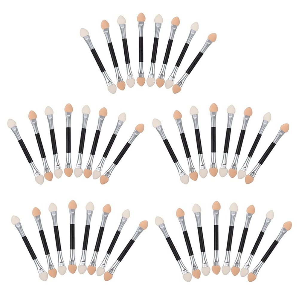 EXCEART 40pcs Dual-sided Eye Shadow Brush Eye Cosmetic Tools Makeup Applicators for Professional Personal Use for Daily Makeup Comfortable Grip Strong Adhesion