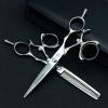 5.5 Inch Japanese Hair Scissors Kit Salon Professional Hairdressing Scissors Barber Razor Edge Rotating Thumb Shears Swivel Thumb Scissor Rotary Haircut Cutting view 2