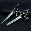 5.5 Inch Japanese Hair Scissors Kit Salon Professional Hairdressing Scissors Barber Razor Edge Rotating Thumb Shears Swivel Thumb Scissor Rotary Haircut Cutting view 3