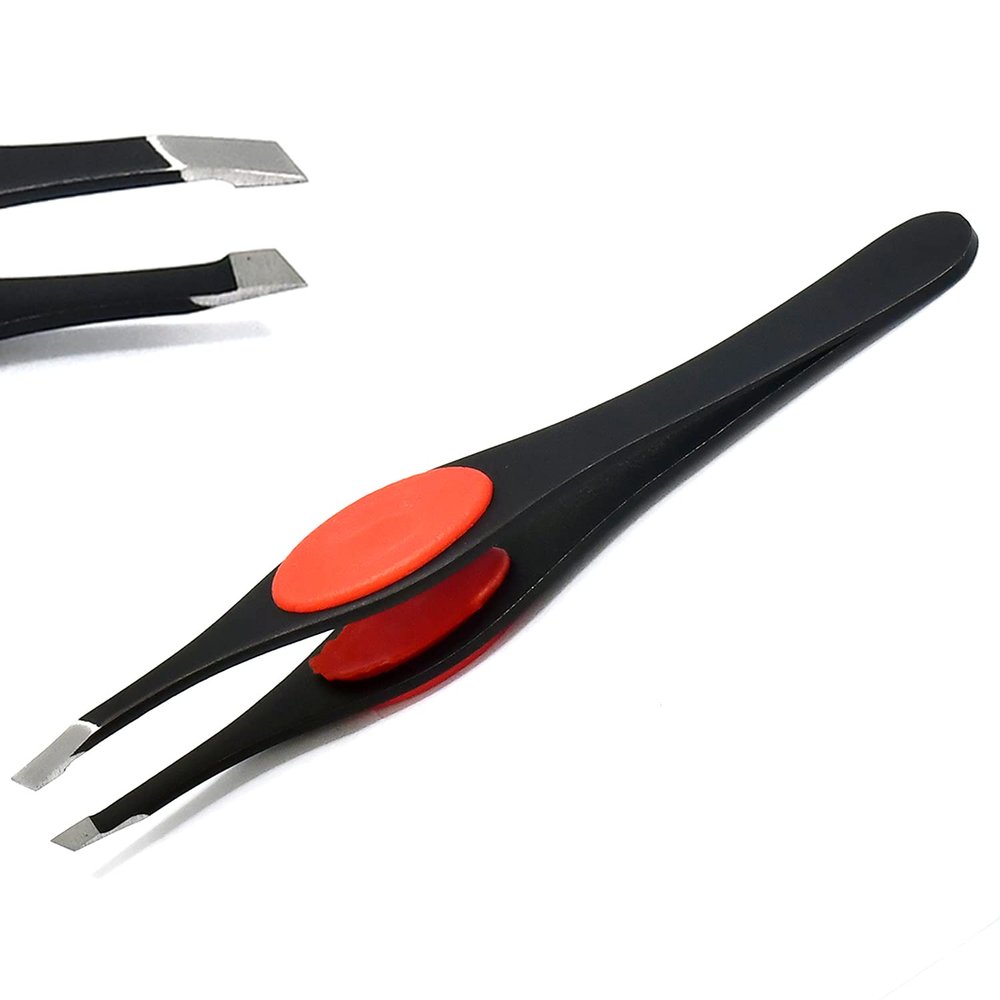 1pc Eyebrow Tweezer Stainless Steel Eyelash Extension Tweezers Eye Hair Removal Lady Face Makeup Tools Beauty Essential Black by G.S Online Store