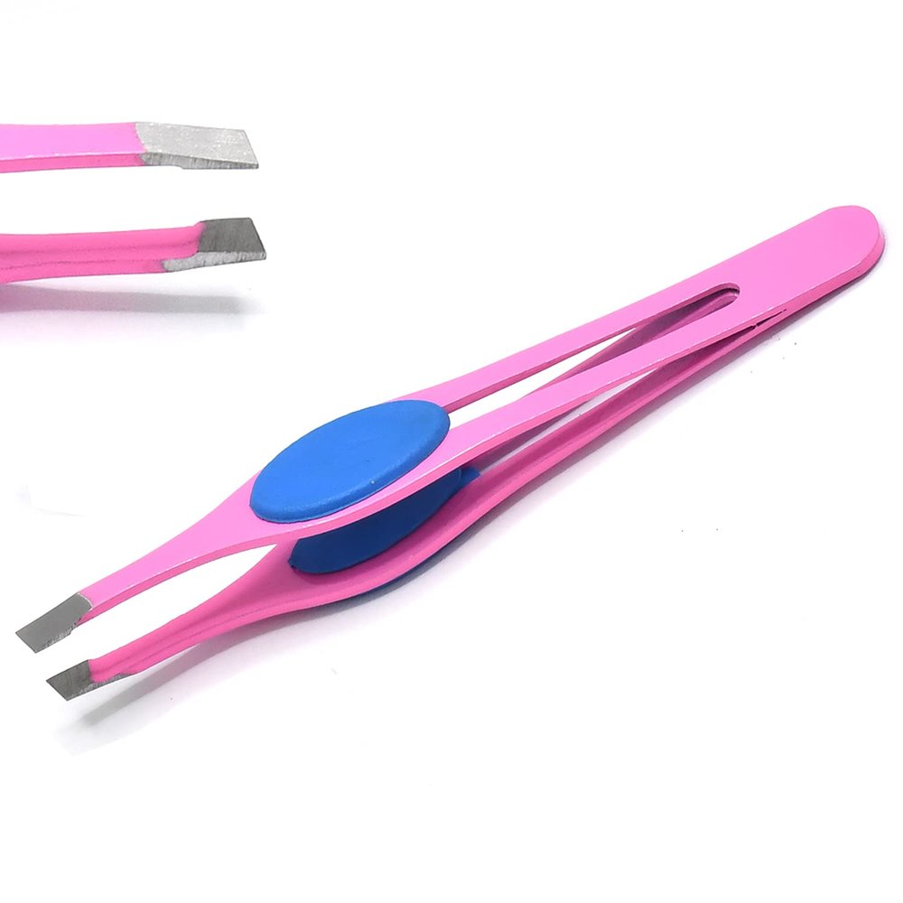1pc Eyebrow Tweezer Stainless Steel Eyelash Extension Tweezers Eye Hair Removal Lady Face Makeup Tools Beauty Essential Pink by G.S Online Store