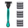 10 ManMade Stainless Steel Replacement Razors | Use for All Skin Types | Gives the Skin a Smooth and Clean shave with our Anti-Friction Technology (Green) view 1
