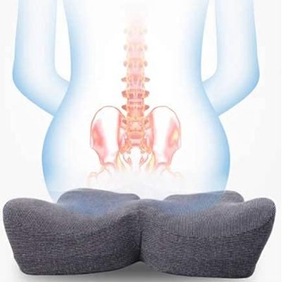 Jumbl 3.9" Thick Therapeutic Memory Foam Relief Cushion - Great for Sciatica, Hemorrhoids, Lower Back Pain and More!