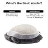 Superhairpieces Men's Toupee Hairpiece NM100B 120% Med Density 7"x9" Durable Mono Silk Top Base, 100% Natural Indian Remy Hair, 1.25" Clear Poly, A Shape Scallop Front Mens Toupee (Brown Ash Black) view 3