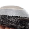 Superhairpieces Men's Toupee Hairpiece NM100B 120% Med Density 7"x9" Durable Mono Silk Top Base, 100% Natural Indian Remy Hair, 1.25" Clear Poly, A Shape Scallop Front Mens Toupee (Brown Ash Black) view 4